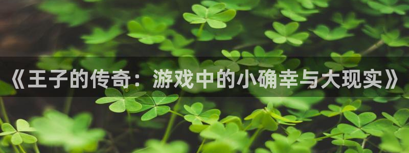 鼎点娱乐网址官网：《王子的传奇：游戏中的小确幸与大现实》