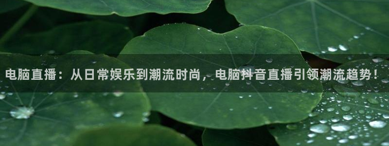 绿茵体育免费直播入口：电脑直播：从日常娱乐到潮流时尚，电脑抖音直播引领潮流趋势！
